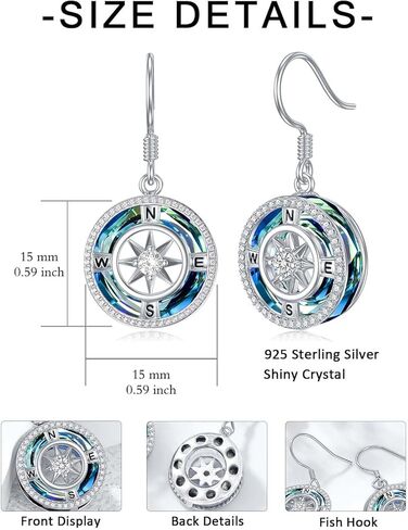 مجموعة قلادة البوصلة TOUPOP والأقراط المتدلية البوصلة in Kuwait