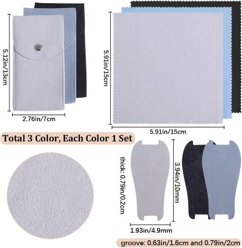 Beebeecraft 3 Sets Rectangle Velvet Single Watch Storage Bags Gray Travel Case for Women and Men Organizer Protective Watch Box Pouch in Saudi Arabia