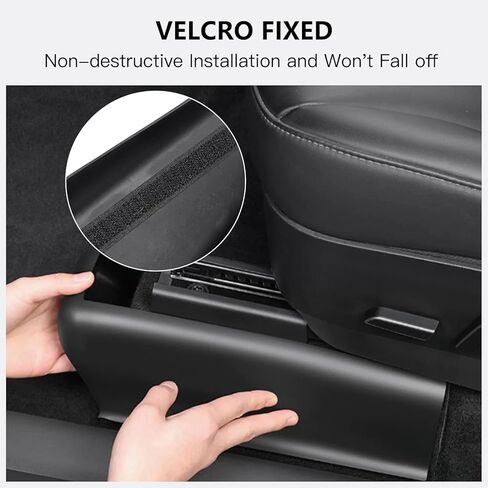 Tesla Model Y Seat Slide Rail Pad Cover and Rear Door Sill Protector TPE Seat Kick Wrap Kits Anti-Kick Case Shells for 2020-2024 Model Y Interior Accessories (5 PCS) in Kuwait
