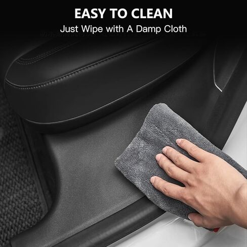 Tesla Model Y Seat Slide Rail Pad Cover and Rear Door Sill Protector TPE Seat Kick Wrap Kits Anti-Kick Case Shells for 2020-2024 Model Y Interior Accessories (5 PCS) in Kuwait