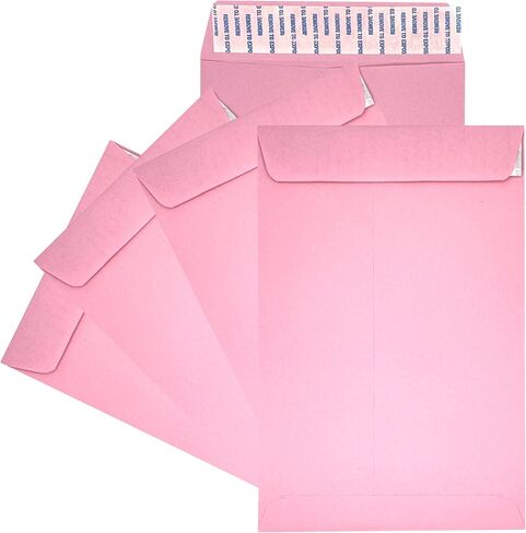 100 Minas Envelope 6" x 9" Catalog Envelopes, Peel & Seal Flap, Sturdy 24lb. Paper, 100 Count (Pink) in Saudi Arabia