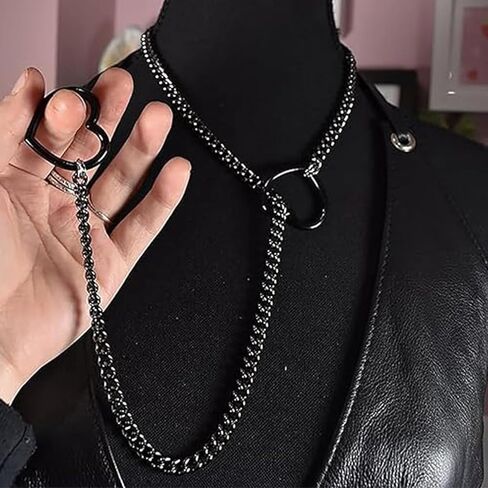 choice of all Heart Slip Chain Necklace O-ring Slip Chain Necklace for Women Lariat Y Pandent Necklace Punk Gothic Jewelry Gifts in Saudi Arabia