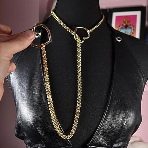 choice of all Heart Slip Chain Necklace O-ring Slip Chain Necklace for Women Lariat Y Pandent Necklace Punk Gothic Jewelry Gifts in Saudi Arabia