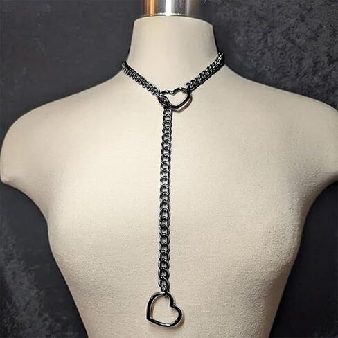 choice of all Heart Slip Chain Necklace O-ring Slip Chain Necklace for Women Lariat Y Pandent Necklace Punk Gothic Jewelry Gifts in Saudi Arabia