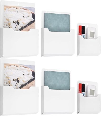 uxcell 6Pcs Magnetic File Holder, Magnetic Paper Holder for Classroom Refrigerator, Magnetic Wall File Organizer File Holder Paper Letter Organizer Storage (Black, Multi Size) in Saudi Arabia