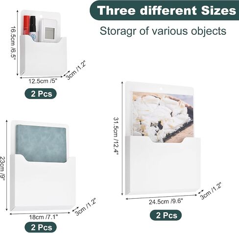 uxcell 6Pcs Magnetic File Holder, Magnetic Paper Holder for Classroom Refrigerator, Magnetic Wall File Organizer File Holder Paper Letter Organizer Storage (Black, Multi Size) in Saudi Arabia