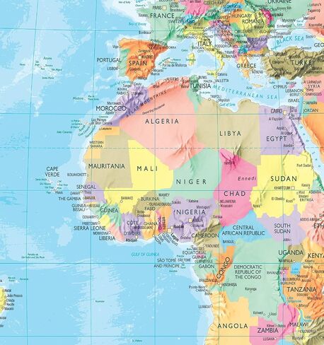 Maps International - Giant World Map Mural - Mega-Map Of The World Wallpaper - 91 x 62 - Classic colours in Saudi Arabia
