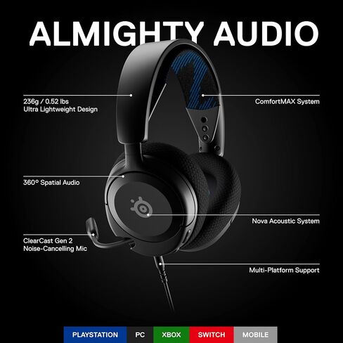 SteelSeries Arctis Nova 1P Wired Gaming Headset for PS5/PS4 Black (Renewed) in Saudi Arabia