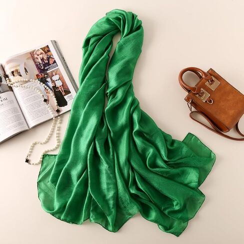 Wander Agio Womens Chiffon Shawl Party Wraps Evening Dress Bridesmaid Long Linen Scarves for Wedding Pearl Gloss Finish in Saudi Arabia