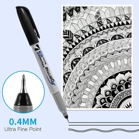 Ultra Fine Point Permanent Marker Bulk, 36 Assorted Colors 0.4mm Fine Tip Permanent Markers set，Thin Tip Works on Paper, Glass, Ceramic, Plastic, Wood, Rock, Metal for Kids and Adult in Saudi Arabia