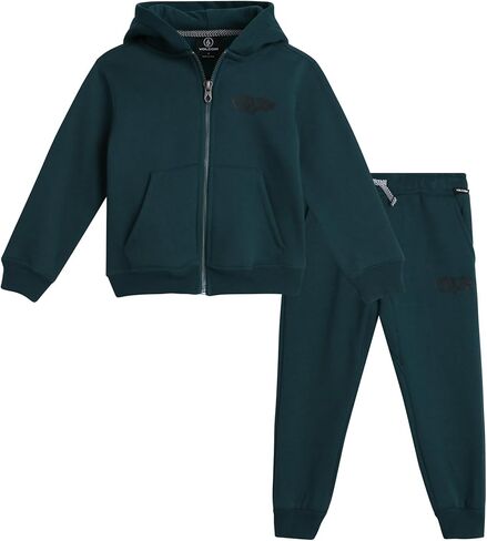Volcom Baby Boys 2-Piece Fleece Tracksuit - Full-Zip Hoodie & Joggers | Reinforced Seams Built to Last, Soft Everyday Comfort, Easy Layering for Active Play, Casual Style He'll Love Wearing in Saudi Arabia