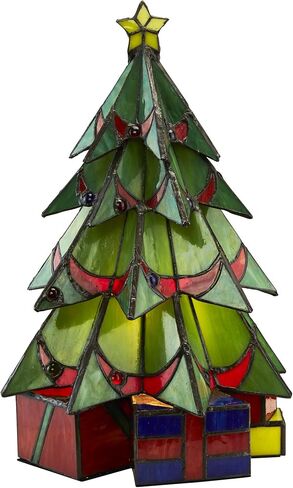 Design Toscano Christmas Tree Stained Glass Lamp Illuminated Sculpture, Medium, full color in Saudi Arabia