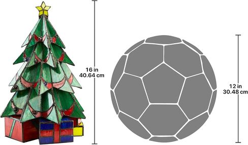 Design Toscano Christmas Tree Stained Glass Lamp Illuminated Sculpture, Medium, full color in Saudi Arabia
