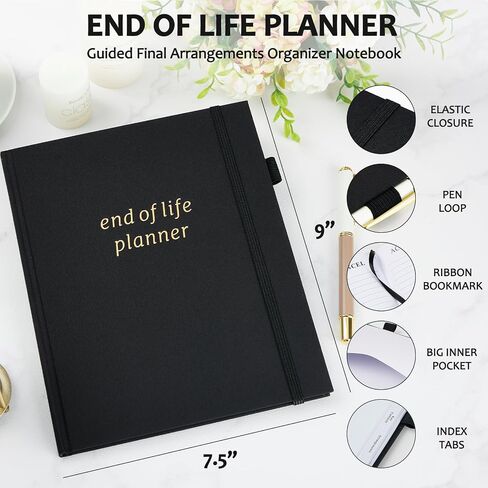End of Life Planner, Guided Estate Planning Organizer with Tabs, Last Wish, Will Preparation, Funeral Planning, Final Arrangements Notebook for Beneficiary, in Case of Death Organizer 7.5"X9"-Beige in Saudi Arabia