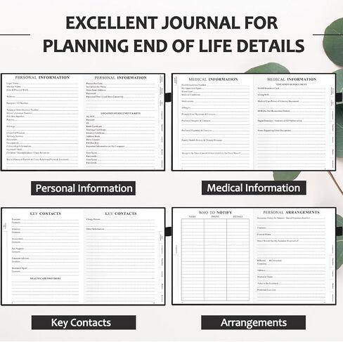 End of Life Planner, Guided Estate Planning Organizer with Tabs, Last Wish, Will Preparation, Funeral Planning, Final Arrangements Notebook for Beneficiary, in Case of Death Organizer 7.5"X9"-Beige in Saudi Arabia
