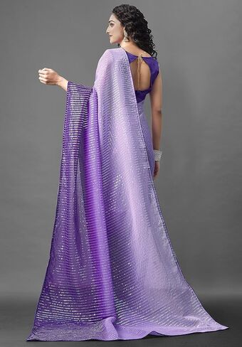 Elina fashion Sarees For Women Indian Bollywood Art Silk Sari || Sequence Embroidered Saree & Unstitched Blouse in Saudi Arabia