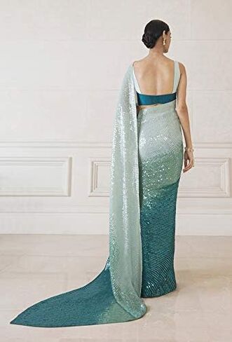 Elina fashion Sarees For Women Indian Bollywood Art Silk Sari || Sequence Embroidered Saree & Unstitched Blouse in Saudi Arabia