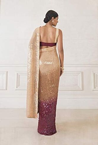 Elina fashion Sarees For Women Indian Bollywood Art Silk Sari || Sequence Embroidered Saree & Unstitched Blouse in Saudi Arabia