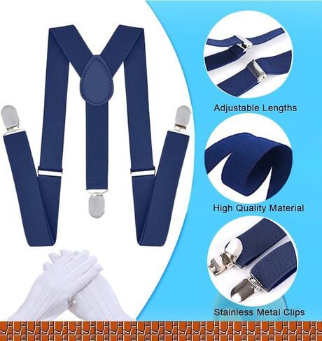 Novelty Wari and Waluig Costume for Adults,Women and Men - Complete Halloween & Cosplay Accessory Set with Hat, Mustache, Gloves, Buttons, and Suspenders in Saudi Arabia