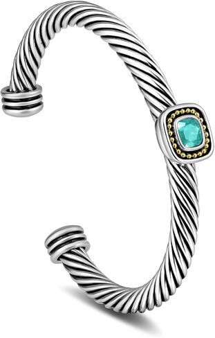 Twisted Cable Bracelet for Women Fashion Cubic Zirconia Crystal Cable Cuff Bracelet Dupes Open Adjustable Bangle Jewelry Gifts for Her in Saudi Arabia