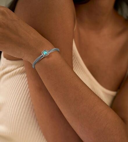 Twisted Cable Bracelet for Women Fashion Cubic Zirconia Crystal Cable Cuff Bracelet Dupes Open Adjustable Bangle Jewelry Gifts for Her in Saudi Arabia