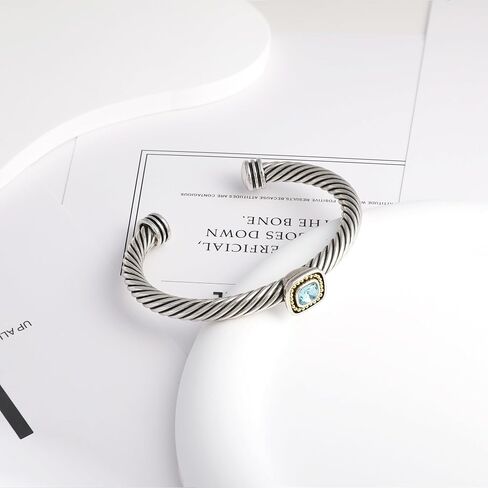 Twisted Cable Bracelet for Women Fashion Cubic Zirconia Crystal Cable Cuff Bracelet Dupes Open Adjustable Bangle Jewelry Gifts for Her in Saudi Arabia