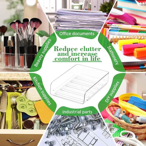 4 Pcs Stackable Clear Letter Trays Organizer for Desk A4 Size File Paper Organizer Acrylic Desk Organizer Trays with Anti Skid Bottom for Home Office School (Vertical Opening Style) in Saudi Arabia