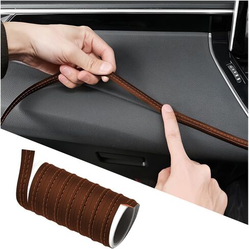 9.84FT(3M) Automobile Interior Trim Strip Leather Decorative Line, Car Interior DIY Flexible Gap Moulding Trim Sticker Door Air Outlet Dashboard Strips, for Vehicles SUV Truck RV (Black/Red) in Saudi Arabia