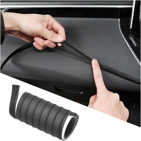 9.84FT(3M) Automobile Interior Trim Strip Leather Decorative Line, Car Interior DIY Flexible Gap Moulding Trim Sticker Door Air Outlet Dashboard Strips, for Vehicles SUV Truck RV (Black/Red) in Saudi Arabia