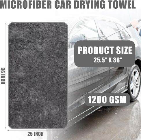 4 Pcs Soft Microfiber Towels for Cars 25.5 x 36 Inch Large Car Microfiber Cleaning Cloth Absorbent Car Detailing Towels Microfiber Drying Towel Car Rags for Washing Interior Wipes, Gray in Saudi Arabia