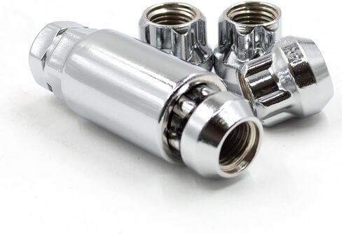 Wheel Accessories Parts M14 1.5 14x1.5 Thread Closed End Bulge 1.38" Long Locking Wheel Lug Nuts Lock Black Dual Hex Key 13/16" & 3/4" Fits 2015 + Mustang 2005 + Challenger Charger 300C 2011 + Camaro in Kuwait
