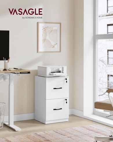 VASAGLE 4-Drawer File Cabinet, Filing Cabinet for Home Office, Printer Stand, with 4 Lockable Drawers, Adjustable Hanging Rail, for A4 and Letter-Size Files, Rustic Brown UOFC062B01 in Kuwait