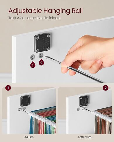 VASAGLE 4-Drawer File Cabinet, Filing Cabinet for Home Office, Printer Stand, with 4 Lockable Drawers, Adjustable Hanging Rail, for A4 and Letter-Size Files, Rustic Brown UOFC062B01 in Kuwait