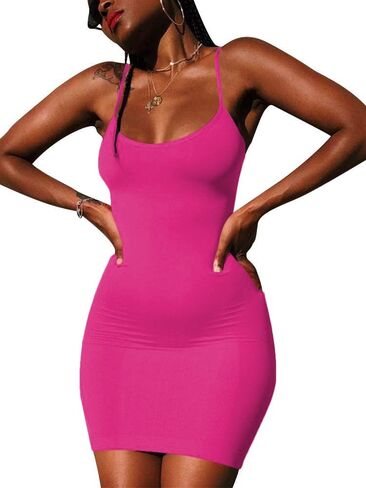 Nimsruc Women Sexy Bodycon Mini Dress Summer Short Backless Spaghetti Strap Dresses in Saudi Arabia