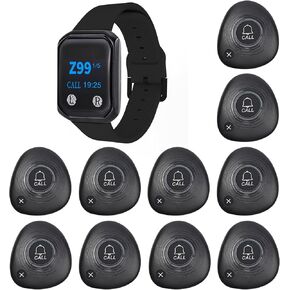 نظام النداء اللاسلكي للمطاعم مع جهاز النداء للساعة المقاوم للماء وزرين للاتصال مع مفتاح الإلغاء in Kuwait