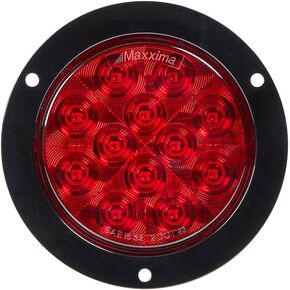 Maxxima Round 4" Red Stop/Tail/Turn with Flange Mount for Trucks and Heavy Duty
