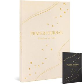 Prayer Journal for Woman, Daily Bible Journal, Prayer Tracker Tool, Devotional Journal, Bible Study Notebooks, Christian Planner for Women & Men, 8.5" x 6.1"-180 Days, Beige