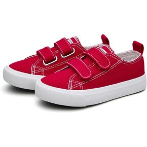 Boys and Girls Canvas Sneakers Toddlers Hook Loop Low Top Soft Fashion Shoes