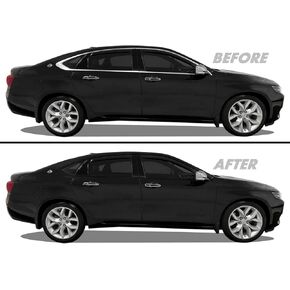 SlickMod Chrome Delete Blackout Vinyl Overlay for 2014-2020 Chevy Impala Window Trim (Gloss Black)