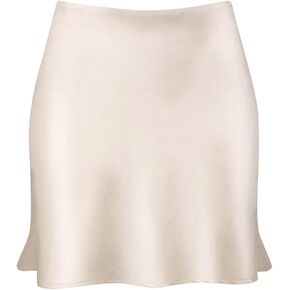 Mini Skirts for Women Satin High Elastic Waist Ruffle Bodycon Short Skirt