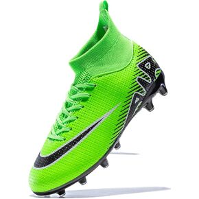 Kids Firm Ground Soccer Cleats Boys Girls Athletic Outdoor Football Shoes