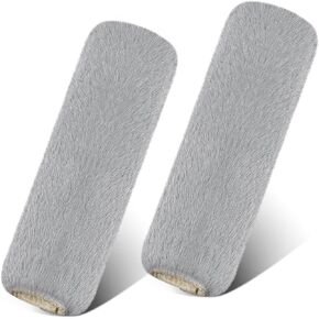 2 Pack Soft Faux Fur Universal Fit Seatbelt Cover Seat Belt Cover Pad for Auto Truck SUV Airplane Seat Belt Cover Backpack Straps Neck Cushion Protector Adults Kids (Black)