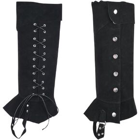 GORGECRAFT 2PCS Medieval Boot Covers Leg Wraps Renaissance Knight Leg Guards Gaiters Vintage Faux Velvet Adjustable Drawstring Boot Tops Shoe Accessories for Halloween Cosplay Carnival, Coffee
