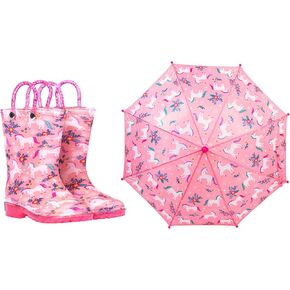 مظلة وايلدكين للأطفال وحزمة أحذية المطر مقاس 12 لمغامرات جميع المواسم (وحيد القرن السحري) in Kuwait