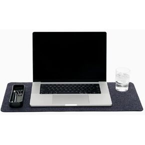 Graf Lantz Mosen Large Merino Wool Felt Desk Pad, Luxury Non-Slip Desk Mat, Blotter for Office and Home, 31W x 19H, Granite