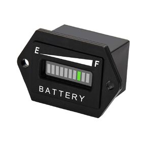 Runleader 48V LED Battery Level Indicator,Battery Charge & Discharge Display,Applicable to Lead Acid Battery powered Golf Cart Forklift Lawn Mower Leaf Trimmer Motorhome etc.
