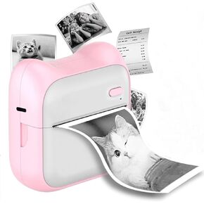Mini Printer Portable Sticker Printer Efficiently and Quickly,Bluetooth Smart Pocket Inkless Thermal Printer for Photo Journal Notes Memo, Receipt Printer for iOS&Android