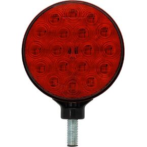 4" Round Dual-Face Amber Lens 12V Pedestal Mount Hazard Warning Lamp Flashing Caution Light for Boat Trailer SUV Camper RV Off-Road Kenworth Peterbilt Freightliner Trucks