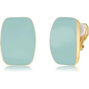 Gold Plated Square Clip On Earrings Hypoallergenic Clip Earring with Rubber Pads Non Pierced Earrings for Women Fashion Jewelry