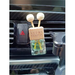 4Packs 8ml Empty Car Air Freshener Vent Clip, Clear Glass Essential Oil Diffuser Vent Outlet Auto Perfume Aromatherapy Bottle Vials Fragrance Ornament Decor